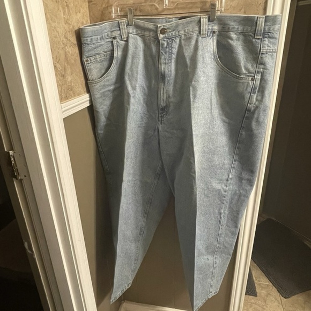 Mens Harbor Bay Jeans Light Stonewash Size‎ 52 x 36